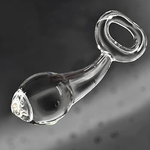 Glass Butt Plug With Pull Loop Anal Plug Prostate Massager With Long Neck And Tapered Head Fetish Anal Dilator Masturbation Sex Toy For Men Women, 4.84 X 1.33 Inch Tjijp Transparent - Image 3