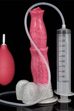 Big Realistic Animal Dildo 9.64'', Ejaculating Horse Dildo, Silicone Squirting Dildo With Suction Cup, Flexible Dildo Anal Plug, Adult Sex Toys (Red)