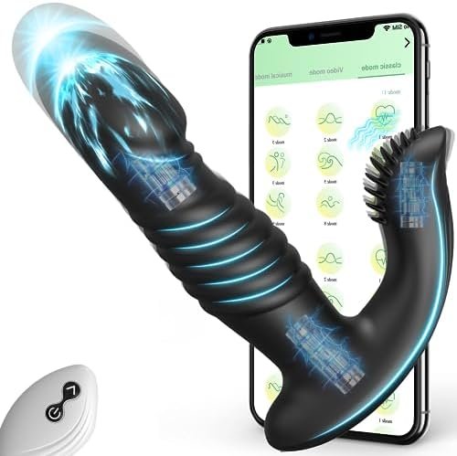 Thrusting Prostate Massager Male Sex Toys - App Controlled Vibrating Butt Plug Anal Plug Dildo With Tongue Stimulator, Anal Toys Adult Sex Toys For Men Women For G Spot, Prostate Vibrator Toy