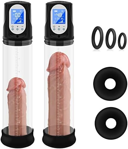 Electric Penis Pump, Penis Vacuum Pump Penis Sleeve Penis Enlarger Extender Cock Sleeve Dick Pump Adult Toys With 4 Intensities, Male Sex Toys For Men Couple Stronger Bigger Erection With 3 Penis Ring