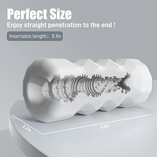 Male Masturbator Cup,3D Realistic Pocket Pussy Sleeve For Realistic Pocket Pussy Stroker Textured Reusable Soft Stretchy Adult Men Sex Toys,Diamond White - Image 3