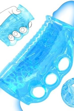 Male Masturbator Pocket Pussy Stroker Sex Adult Toys For Men,Manual Portable Transparent Oral Sex Handjob Glans Training Tool Open-Ended Penis Sleeve With Vagina Textured For Male Blowjob Toy