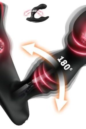 180° Bendable Anal Vibrator Prostate Massager, Infinitely Variable 10 Vibrating Anal Butt Plug Toys With Dual Motor & Touch Stimulation & Remote Control, Gay Toys Adult Anal Sex Toys For Men Couple