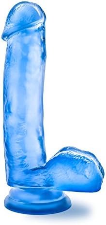 Eden 7" Realistic Feel Lifelike Flexible Dildo Suction Cup Harness Compatible - Clear Blue