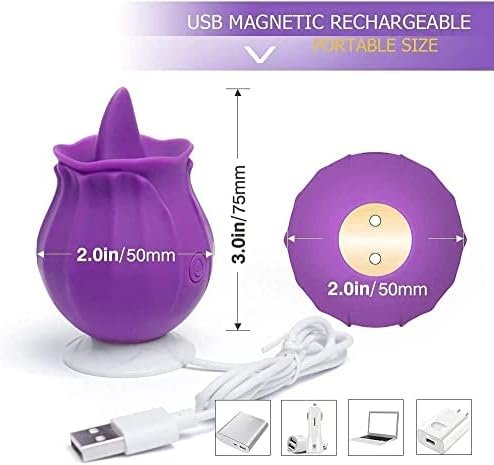 Rose Sex Toys Stimulator For Women With 10 Tongue Licking & Vibrating Modes, G Spot Vibrator Adult Sex Toys For Women Couples Sex Nipple Clitoral Stimulation - Image 3