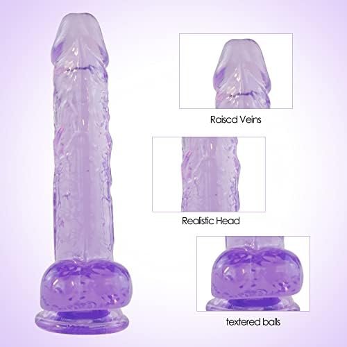 Realistic Dildo For Women,7.6 Inch Purple Dildo For Female,Adult Sex Toys For Women - Image 3