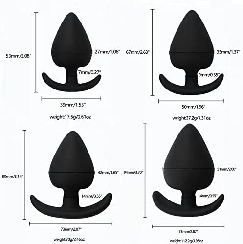 Anal Sex Trainer Sets 4Pcs Silicone Butt Plug, Expanding Anal Plug Training Kit Adult Sex Toys For Men And Women Black - Image 2