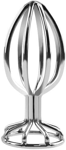 Hollowed Design Stainless Steel Butt Plugs Prostate Massage G-Spot Trainer Anal Plugs Beginners Starter Set For Women And Men Plugs Toys Trainer Fetish(L)