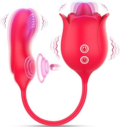 Rose Toy Vibrator For Woman, Nipple Clitoral Stimulator Dildo With 10 Tongue Licking & Tapping Modes, Clitoris G Spot Vibrator Personal Massager Adult Sex Toys For Women Man And Couple Games