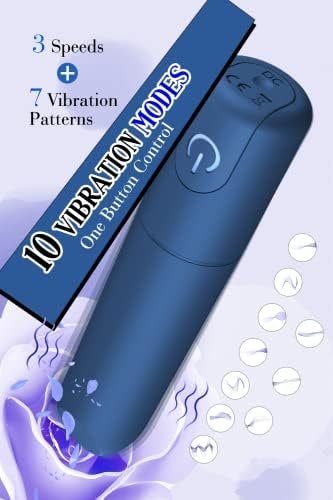 Bullet Vibrator With Angled Tip For Precision Clitoral Stimulation, Discreet Rechargeable Lipstick Vibe With 10 Vibration Modes Waterproof Nipple G-Spot Stimulator Sex Toys For Women (Black) - Image 2