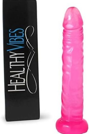 Slim Beginner Dildo By Healthy Vibes (Pink, 5.5") - Small Dildo With Vein Texture Is Perfect For First-Time Users Or For Experimenting With Anal Play - Made Of Body Safe Tpr, Latex And Phthalate Free