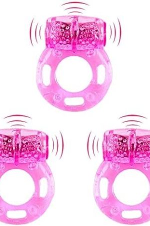 3 Pcs Disposable Vibrating Cock Rings Penis Ring Cockring Adult Sex Toys For Longer Harder Stronger Erections, G-Spot Stimulation Soft And Waterproof, Better Sex Gifts For Her Or Him (Pink)