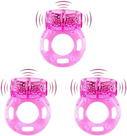 3 Pcs Disposable Vibrating Cock Rings Penis Ring Cockring Adult Sex Toys For Longer Harder Stronger Erections, G-Spot Stimulation Soft And Waterproof, Better Sex Gifts For Her Or Him (Pink)