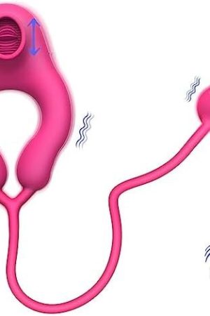 Vibrating Cock Ring Silicone Stretchy Penis Rings With Anal Plug Couple Vibrator For Penis Clitoral Nipple Stimulation With 10 Licking & 10 Vibration Modes Erection Longer Stronger Pleasure Romi