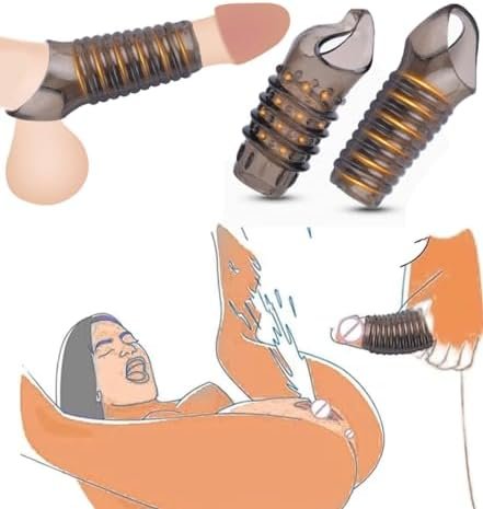 2 Pack Penis Ring- Penis Sleeves Cock Sleeves Textured Ribbed Silicone Cock Ring Set Extender Enlarger Stretchy Stay Harder Sheath Male Sex Toys For Men Cook Rings. Juguetes Sexuales