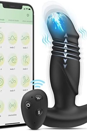 Anal Plug Prostate Massager Male Sex Toys, Vibrating Butt Plug Anal Sex Toys Support App & Remote Control, Anal Dildo Sex Toy With 9 Vibrating & 3 Thrusting Modes, For Men, Women And Couples