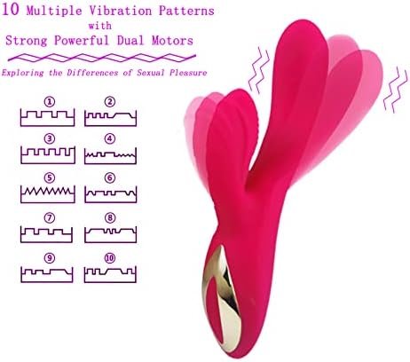 Leseox Clitoris Rabbit Vibrator, Dual Motors With 10 Vibration Modes, Waterproof And Rechargeable Dildo Massager For Clitoral G-Spot Vaginal Anal Stimultion, Adult Sex Toys For Women Couples (Rose) - Image 3