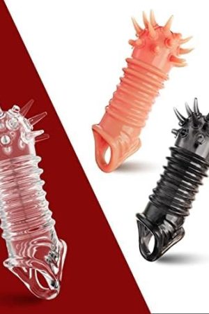 Kutocesy Penis Sleeve Extender Silicone Cock Extension Testicle Sleeves For Increasing Sexual Performance Foreskin Extention Sleeve Toys For Couples