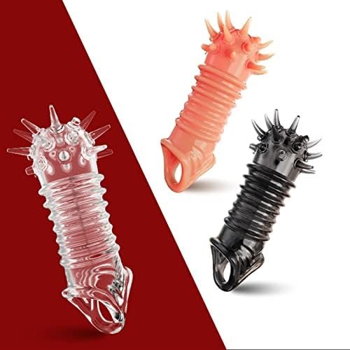 Kutocesy Penis Sleeve Extender Silicone Cock Extension Testicle Sleeves For Increasing Sexual Performance Foreskin Extention Sleeve Toys For Couples