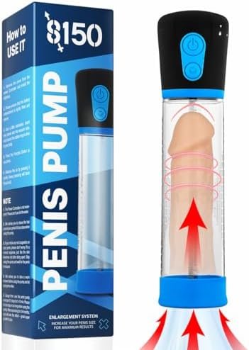 Electric Penis Vacuum Pump - Automatic Penis Enlargement Extend Pump With 3 Suction - Men Sex Toys - Pumps & Enlargers For Male Masturbation - Sex Toy Blue