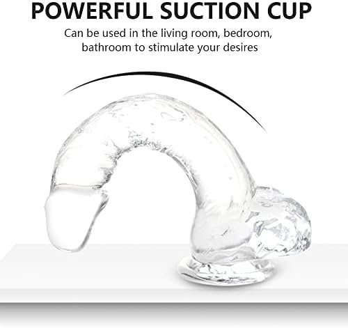 Small Realistic Clear 6 Inch Cute Dildo,Adult Sex Toy With Suction Cup Dildo, Suitable For Beginner Women/Men/Gay With Thin And Slim Poke, Can Be Use For G-Spot And Anal - Image 3