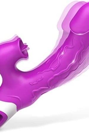 G Spot Rabbit Vibrator Dildo Sex Adult Toy For Women, 12 Vibration And 3 Licking Speeds, Silicone Vaginal Clitoris 2 In 1 Stimulator Anal Nipples Massager With Dual Motors For Couples Or Solo Sex Game