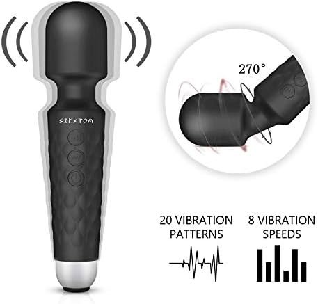 Sikxtoa Vibrator Wand, Female Adult Sex Toys, Vibrators For Her, Wand Massager, Clit Stimulator Sex Toy, Dildo, With 8 Speeds Of Pleasure & 20 Patterns, Powerful, Waterproof(Rose) - Image 2