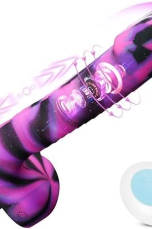 8.2 Inch Thrusting Dildo Vibrator, Realistic Vibrating Rotation Monster Dildos With Strong Suction Cup Clitoral Anal G-Spot Vibrators Dildos Adult Sex Toys,Remote Control Silicone Dildos For Men Women