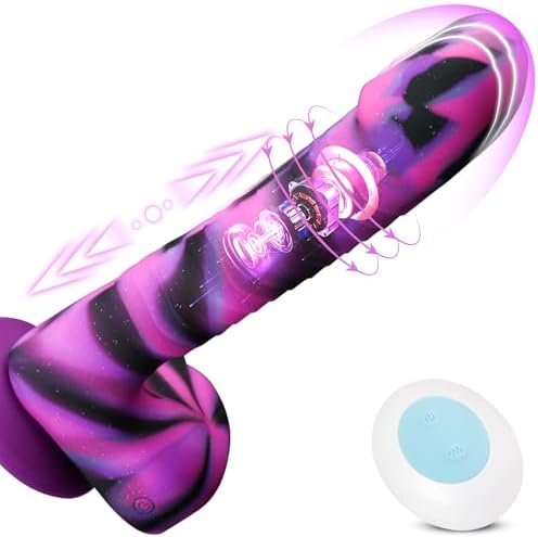 8.2 Inch Thrusting Dildo Vibrator, Realistic Vibrating Rotation Monster Dildos With Strong Suction Cup Clitoral Anal G-Spot Vibrators Dildos Adult Sex Toys,Remote Control Silicone Dildos For Men Women
