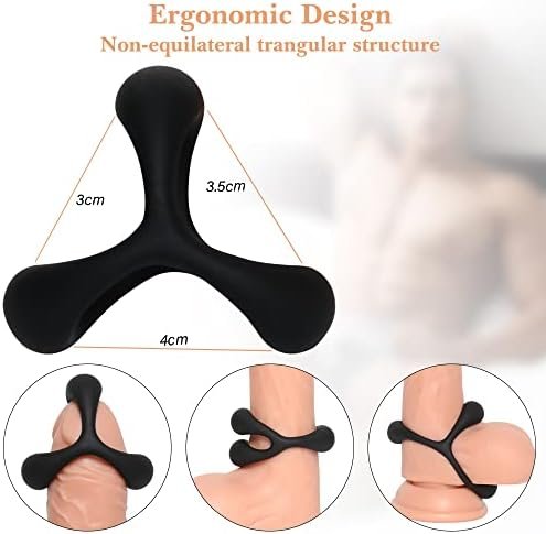 Silicone Penis Ring For Men,3 In 1 Cock Ring With Gear Erection Enhancer, Adult Sex Toys For Men &Couples… Black - Image 2
