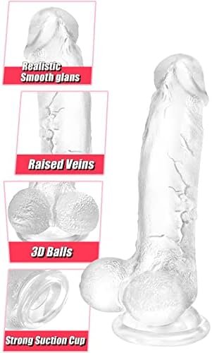 Realistic Luminous Dildo Sex Toys - Utimi Lifelike G-Spot Dildo With Strong Suction Cup Body Safe Material Big Penis For Men Women Gay Hands-Free Anal Play Adult Sex Toys 7.3 Inch, Green - Image 3