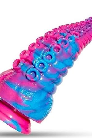 8 Inch Silicone Tentacle Realistic Dildo For Women: Thick Fat Dildo With Strong Suction Cup,Big Monster Fantasy Dildo - Liquid Silicone Anal Plug Prostate Massager For Hands-Free Play (Blue2)