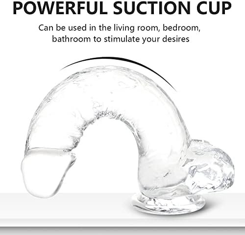 Dildo 9.4" Realistic Suction Cup G-Spot Dildo For Women, Big Anal Dildo For Men And Gay Couples Adult Sex Toys Perfect Lover Gift(Clear) - Image 2