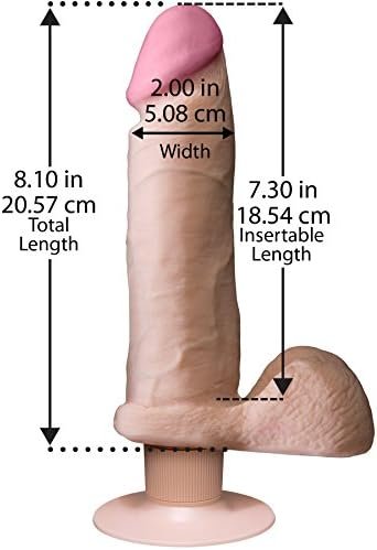 Doc Johnson The Realistic Cock - Ultraskyn - Vibrating 8 Inch - Dildo - Vanilla - Image 2