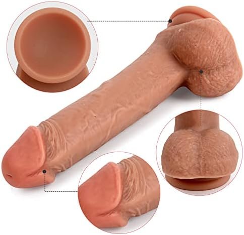 Anfei Realistic Silicone Dildo Body Safe Material Strong Suction Cup Flexible Cock With Curved Shaft Adult Sex Toy For Women 8.66 In - Image 2