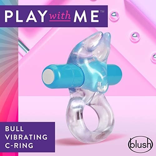 Play With Bull Vibrating C Ring - Clitoris Nestles Between The Vibrating Horns For Pleasure - Stretchy Fits All Penises - Ipx7 Waterproof - Sexual Enhancer For Couples Men - Stay Harder Longer - Blue - Image 2