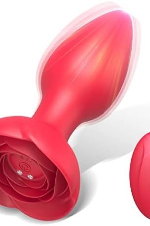 Sex Toys Vibrating Anal Plug - Anal Sex Toys Prostate Massager, Remote Control Anal Butt With 10 Modes & Rose Base, Waterproof Silicone Rose Adult Sex Toys & Games(Black)