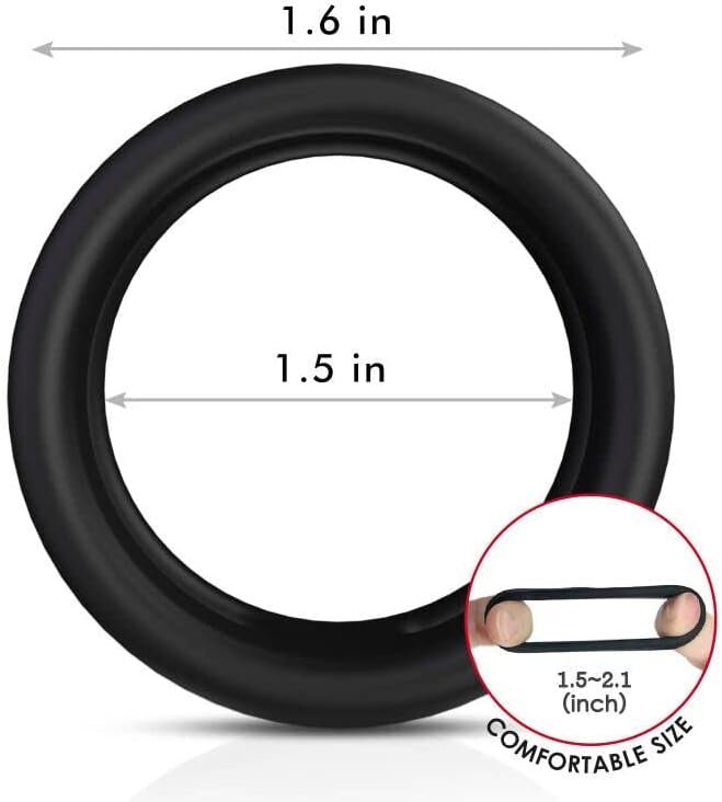 Silicone Dual Cock Ring For Longer, Harder, Stronger Erections, Erection Enhancing - Soft Silicone, Waterproof-1.5In - Image 3