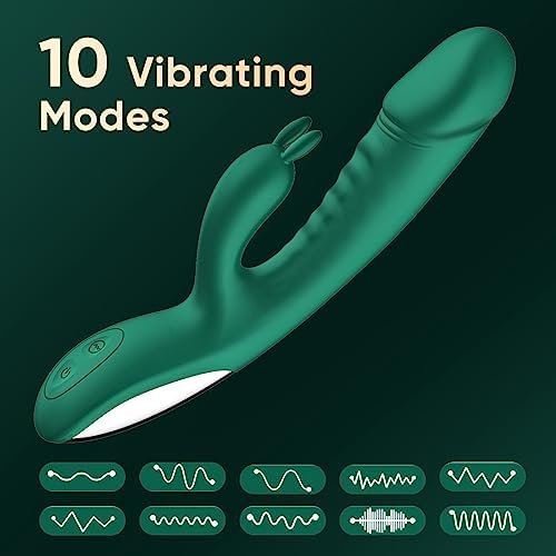 Realistic Dildo Vibrator Sex Toys For Women Clitoral Vibrator With Heating 10 Powerful Vibration Stimulator Adult Toys Female'S Sex Pleasure G Spot Vibrating Sex Toy For Couples Rabbit Vibrators Green - Image 2