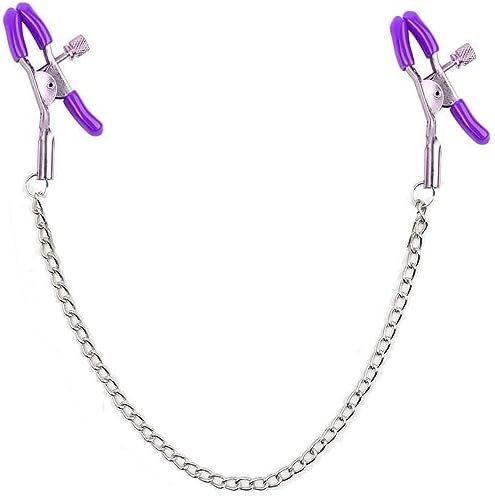 Nipple Suckers Whit Nipple Clamps With Adjustable Pressure Breast Clamps Stainless Steel Non Piercing Nipple Rings Decorative Clip Adult For Women Men Sex Toys(Purple) - Image 2