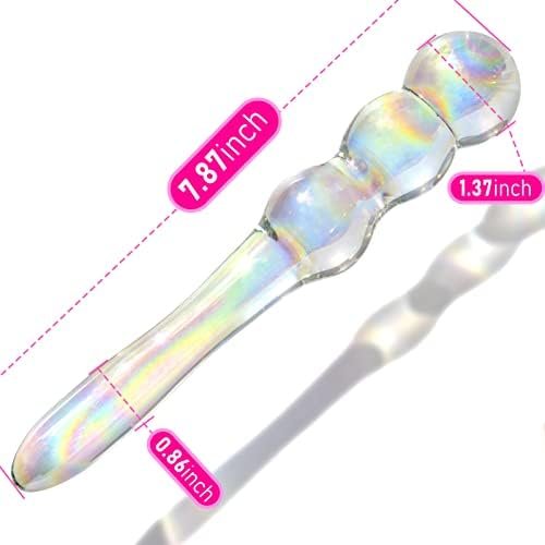 Glass Dildo G-Spot Wand Anal Beads Butt Plug Colorful Dual Ended P-Spot Stimulator Fetish Prostate Massager Masturbation Sex Toy For Men Women Tjijp - Image 2