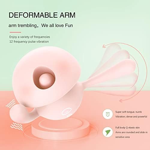 Baycam Vibrator, Adult Rose Sex Toys For Women Couples,Clitoral Licking Tongue Vibrator, Licking & Vibrating Nipples Clitoral Stimulator With 12 Modes For Quick Orgasm, Pink - Image 3
