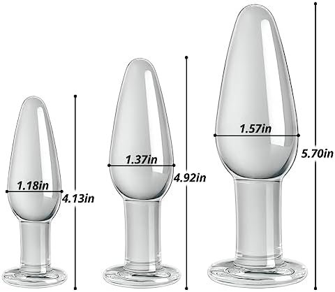 Conical Glass Anal Plug, 3Pc Transparent Butt Plug Glass Plug Butt Plug G-Spot Stimulator Prostate Massager Vaginal Masturbation For Women Men Couples Beginners Valentine'S Gift Sex Toys Sex Factory - Image 2