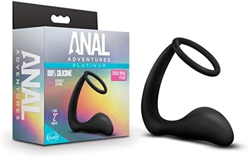 Blush Anal Adventures C Ring Plug - Platinum Puria Silicone - Ultrasilk Smooth - Hands Free Prostate Pleasure Male Adult Sex Toy For Men And Couples - Increase Stamina - Intensify Male Orgasm - Black
