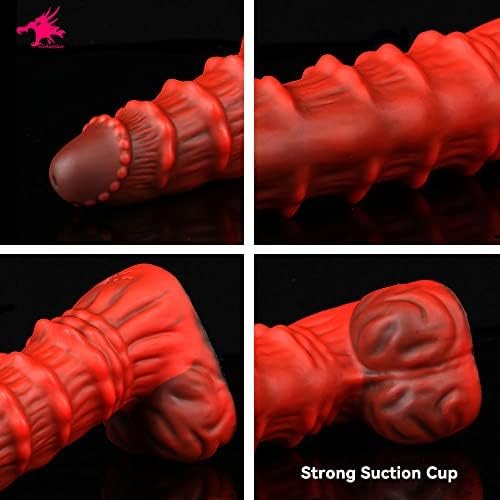 Nothosaur 「Mephisto」 11.4 Inch Long X 2.8 Inch Wide Dildo Lifelike Huge Silicone Dildo, With Strong Suction Cup, For G-Spot Sex Adult Toys For Women And Couple, Red, Xl - Image 3