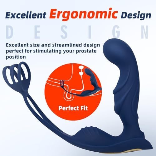 Prostate Massager Anal Vibrator Anal Plug Vibrating Butt Plug Cock Ring Anal Stimulator Massager Penis Ring Adult Sex Toys For Men Women And Couples Waterproof 12 Vibrating Modes Remote Control - Image 3