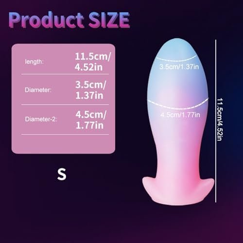 Glowing Anal Butt Plug Trainer - Super Soft Liquid Silicone Buttplug Large Anal Plug Anus Dilator Prostate Massager Anal Sex Toy For Beginner Advanced Men Women Couple (L) - Image 3