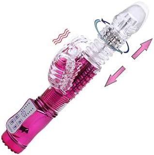 Leseox Thrusting Rabbit Vibrator With 360°Rotation, 12 Vibration Modes Realistic Dildo For G-Spot Clitoris Nipple Vagina Anal Stimulation, Waterproof And Rechargeable, Adult Sex Toys For Women Couples