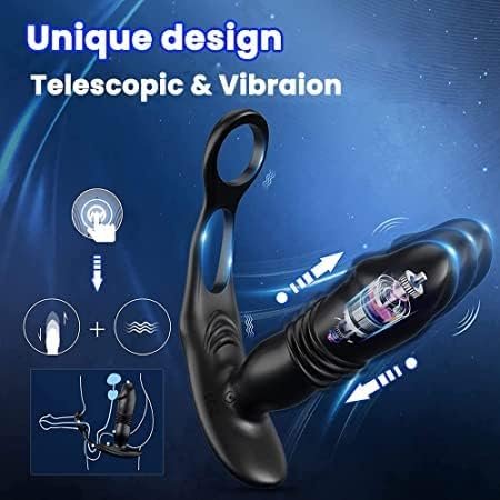 Telescopic Anal Vibrator Prostate Massage Butt Plug Prostate Stimulator Delay Ejaculation Penis Ring Dildos Sex Toys For Men Gay - Image 3
