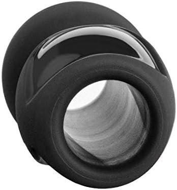 Doc Johnson Platinum Premium Silicone - The Stretch - Hollow Butt Plug - Medium - Black - Image 2